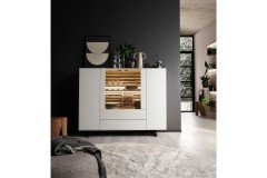 Yonna von SCHÖNER WOHNEN - Lowboard Lack weiß/ Kerneiche natur 