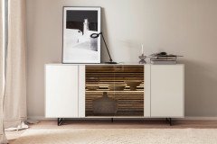 Yonna von SCHÖNER WOHNEN - Lowboard Lack weiß/ Kerneiche natur 