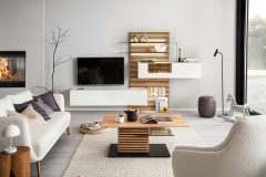 Yonna von SCHÖNER WOHNEN - Lowboard Lack weiß/ Kerneiche natur 