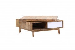 Tavole von GUTMANN - Couchtisch mit drehbarer Tischplatte Mango natur/ weiß