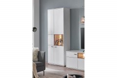 Coruna von IDEAL Möbel - Wohnwand in mattem Weiß mit Eiche Ribbeck