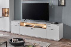 Coruna von IDEAL Möbel - Wohnwand in mattem Weiß mit Eiche Ribbeck