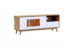 Tavole von GUTMANN - Couchtisch mit drehbarer Tischplatte Mango natur/ weiß