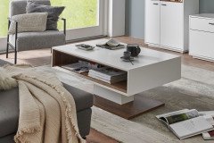 Coruna von IDEAL Möbel - Wohnwand in mattem Weiß mit Eiche Ribbeck