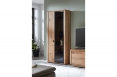 Malaga von IDEAL Möbel - Vitrine in Eiche Artisan und schwarzem Aluminium