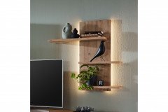 Malaga von IDEAL Möbel - Vitrine in Eiche Artisan und schwarzem Aluminium