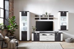 Manhattan-living von IDEAL Möbel - Wohnwand 2B weiß/ graphit