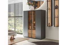 Selino von Hartmann - Wohnwand V24 Kerneiche natur/ anthrazit 