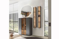 Selino von Hartmann - Wohnwand V24 Kerneiche natur/ anthrazit 