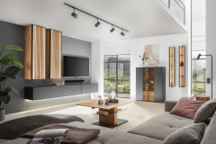 Selino von Hartmann - Wohnwand V24 Kerneiche natur/ anthrazit 