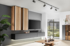 Selino von Hartmann - Wohnwand V24 Kerneiche natur/ anthrazit 