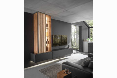 Selino von Hartmann - Wohnwand V24 Kerneiche natur/ anthrazit 