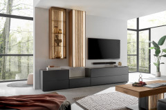 Selino von Hartmann - Wohnwand V24 Kerneiche natur/ anthrazit 