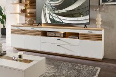 Fresno von Wohnconcept - Wohnwand 83 in Weiß/ Artisan Eiche