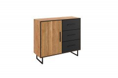 Bella-living von Elfo Möbel - Sideboard 3511 Eiche/ schwarz