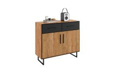 Bella-living von Elfo Möbel - Sideboard 3511 Eiche/ schwarz