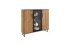 Bella-living von Elfo Möbel - Sideboard 3511 Eiche/ schwarz