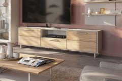 Kai von Elfo Möbel - Wohnwand Eiche bianco