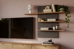 Rosa von Elfo Möbel - Wohnwand Eiche, inklusive Beleuchtung