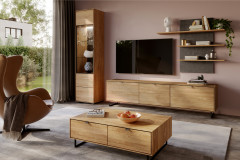 Rosa von Elfo Möbel - Wohnwand Eiche, inklusive Beleuchtung