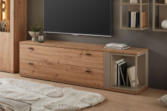 Grado-living von IDEAL Möbel - Vitrine Eiche mit Basaltabsetzung