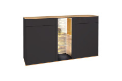 Como von Mäusbacher - Vitrine in Anthrazit/ Asteiche mit Metallfüßen