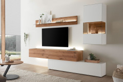 Torido von Hartmann - Wohnwand V20 Lack weiß/ Kerneiche Umato