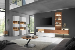 Torido von Hartmann - Wohnwand V20 Lack weiß/ Kerneiche Umato