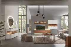 Torido von Hartmann - Wohnwand V20 Lack weiß/ Kerneiche Umato