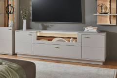 Josh von IDEAL Möbel - Wohnwand in Kaschmir mit Baumrinde