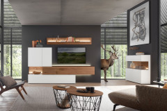 Torido von Hartmann - Wohnwand V20 Lack weiß/ Kerneiche Umato