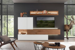 Torido von Hartmann - Wohnwand V20 Lack weiß/ Kerneiche Umato