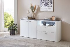 Wave-living von IDEAL Möbel - Wohnwand in Weiß und Marmor