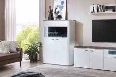 Wave-living von IDEAL Möbel - Wohnwand in Weiß und Marmor