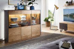 Selecto von Schösswender - Hängeregal SE 18O Wildeiche/ Metall Rost