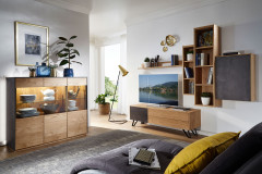 Selecto von Schösswender - Hängeregal SE 18O Wildeiche/ Metall Rost