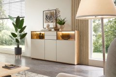 Zudar von Stralsunder - Wohnwand EB31501 Risseiche/ sandbeige