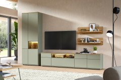 Zudar von Stralsunder - Wohnwand EB31501 Risseiche/ sandbeige