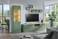 Lissabon von IDEAL Möbel - Wohnwand in Salbei mit Eiche Artisan