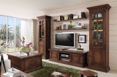 Santiago von Rojas Mobiliario - Couchtisch Pinie nussbaumfarbig