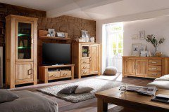 Siena-living von Quadrato - Wohnwand A-05130-6 teilmassive Wildeiche