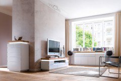 Romina von MCA furniture - Lowboard weiß/ Eiche