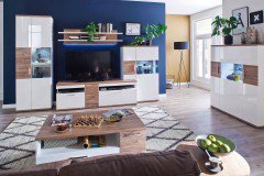 Luzern von MCA - Wohnwand weiß Hochglanz