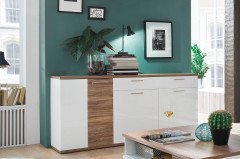 Luzern von MCA - Wohnwand weiß Hochglanz