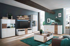 Luzern von MCA - Wohnwand weiß Hochglanz