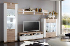 Manhattan-living von IDEAL Möbel - Wohnwand 2B weiß/ graphit