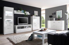 Bianco von Kollektion Letz - Wohnwand 7W iX 13 Weiß Hochglanz