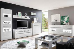 Carat von Kollektion Letz - Wohnwand 7W i2 C8 weiß Hochglanz