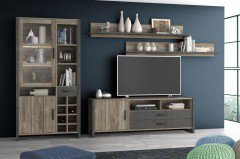 Note von Forte - Wohnwand Betonoptik