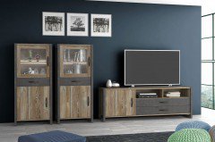 Note von Forte - Wohnwand Betonoptik